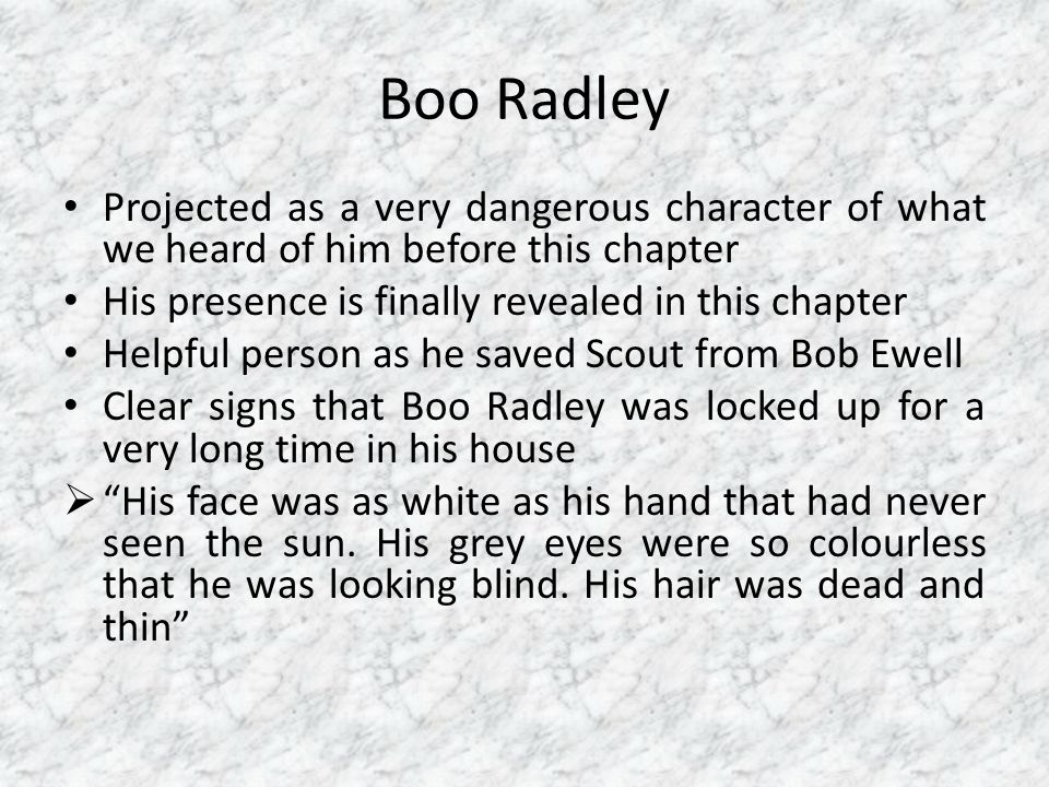 how is boo radley described