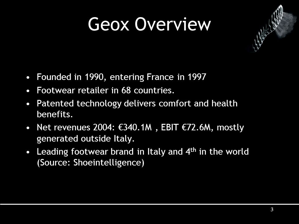 Geox in France Best in France Case Study 13th December 2005 By Christian  Brands and Robert Relph. - ppt download