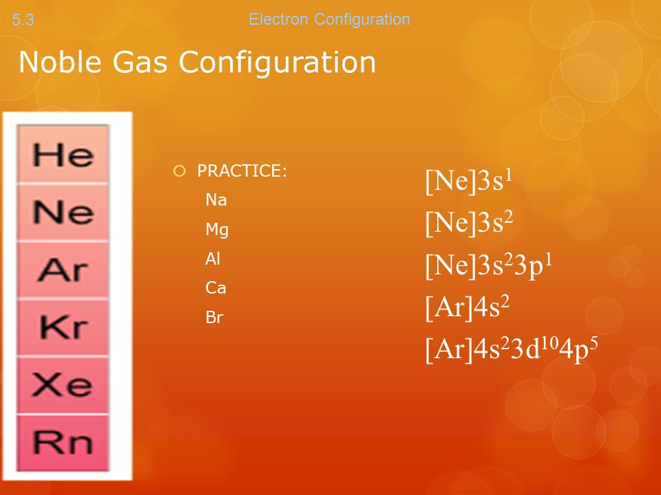 noble gases electron configuration