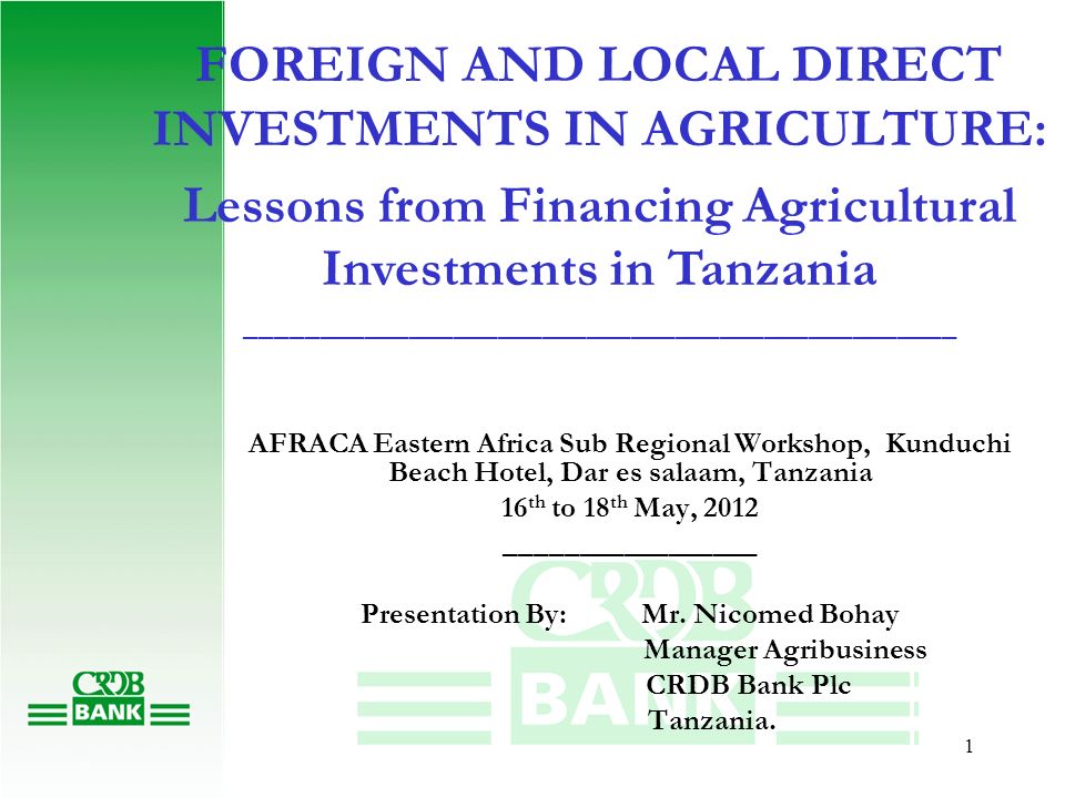 foreign direct investment in tanzania
