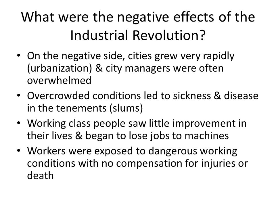 negative effect of the industrial revolution