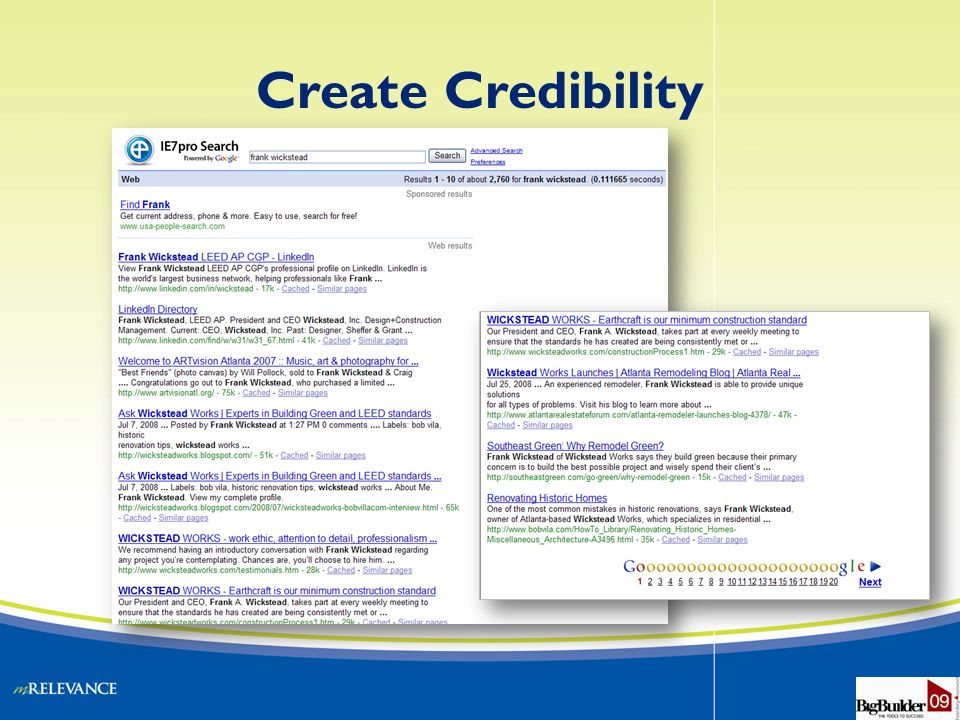 Create Credibility