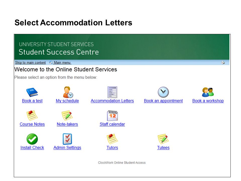 Select Accommodation Letters