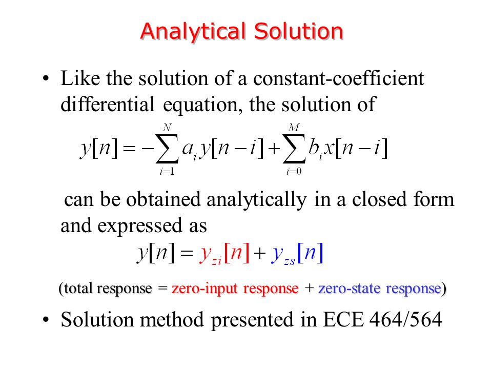 Chapter 2 Systems Defined By Differential Or Difference Equations Ppt Download