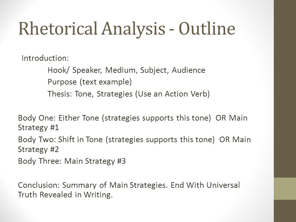 rhetorical analysis essay outline