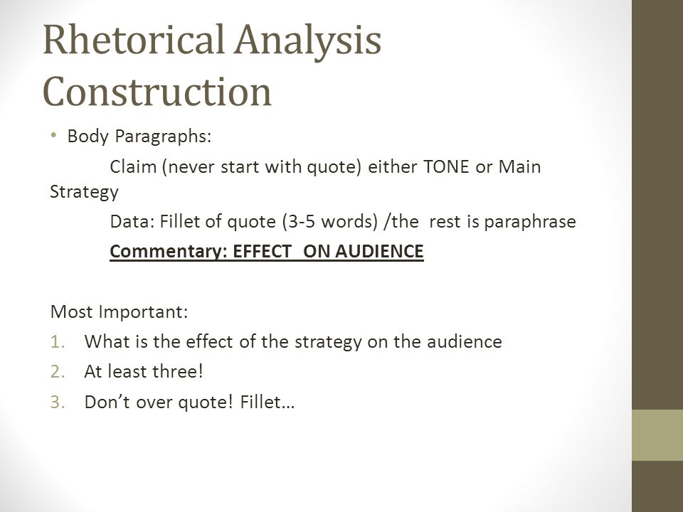 Write the body of rhetorical essay strategies