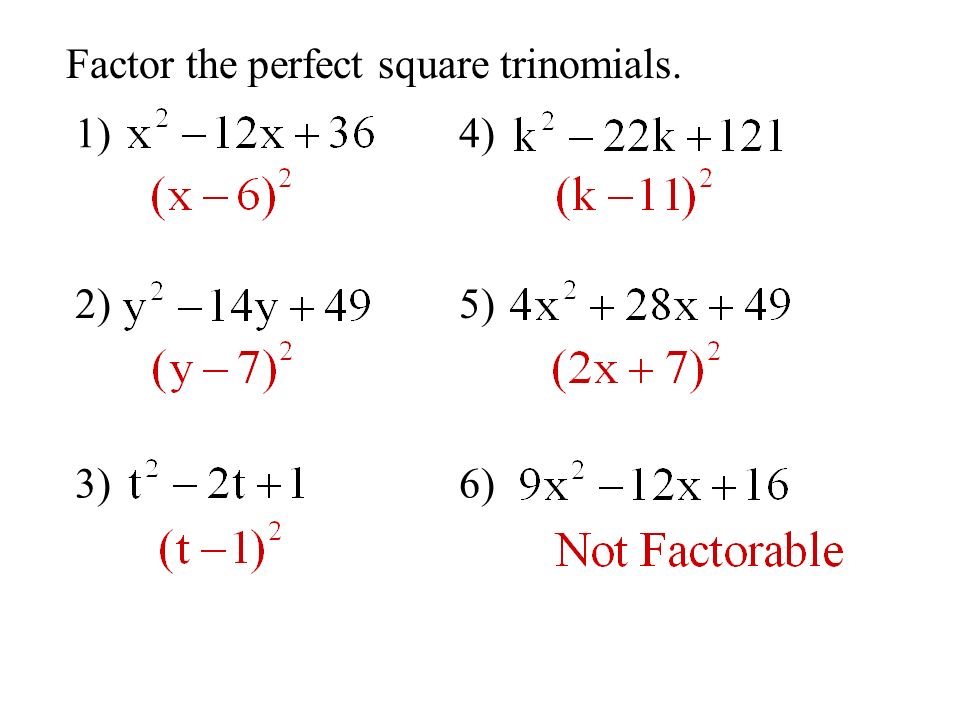 rosado Rafflesia Arnoldi Asociar Objective - To recognize and factor a perfect square trinomial. Find the  area of the square in terms of x. Perfect Square Trinomial. - ppt download