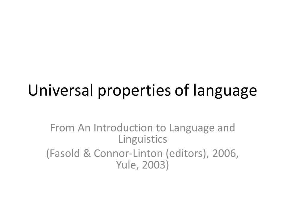 an introduction to language and linguistics fasold