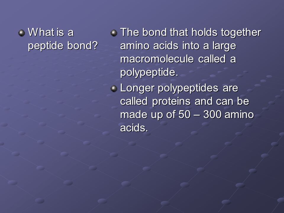 What is a peptide bond.