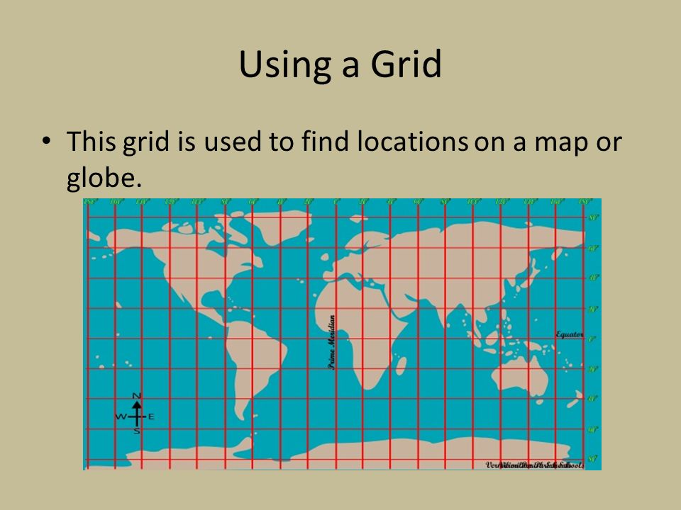Using a Grid This grid is used to find locations on a map or globe.