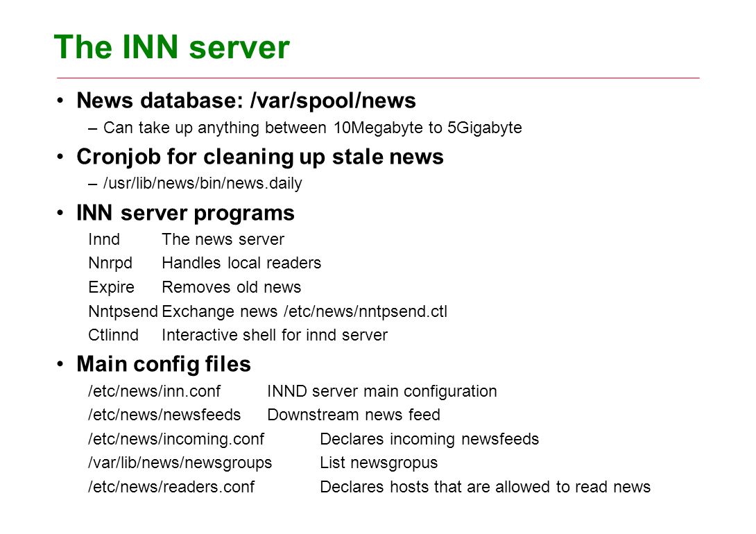 Configuring Linux News Servers Objectives –This chapter will show you how  to install and use News servers Contents –Understanding news –Installing  News. - ppt download