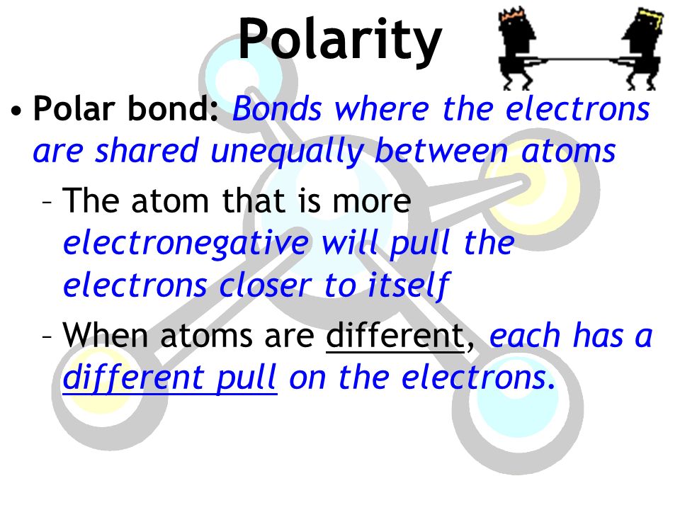 After today, you will be able to… Define the term polarity Explain why  certain atoms have more pull on electrons Identify molecules as either polar  or. - ppt download