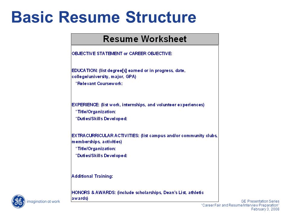 ge presentation series career fair and resume interview preparation