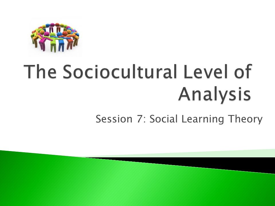 Session 7: Social Learning Theory