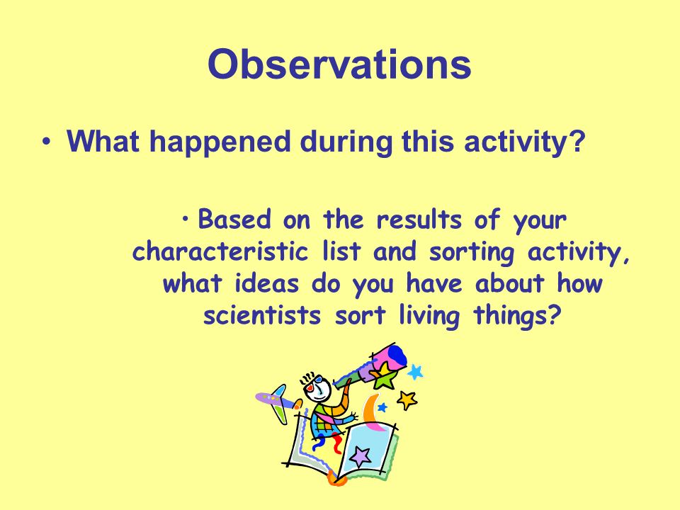 Observations What happened during this activity.