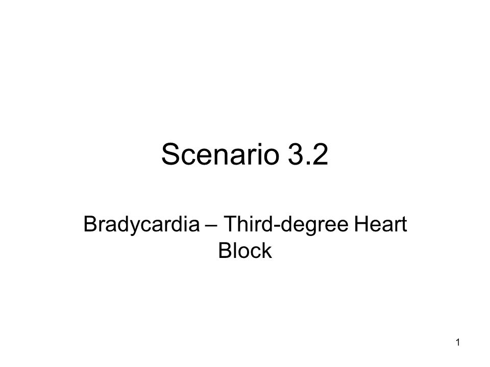 Scenario 3.2 Bradycardia – Third-degree Heart Block 1