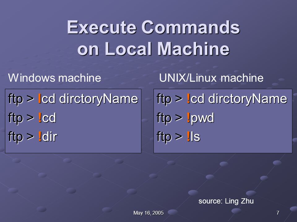 1May 16, 2005 Week 2 Lab Agenda Command Line FTP Commands Review More UNIX  commands to learn File name expansion - * Introduction of vi. - ppt download