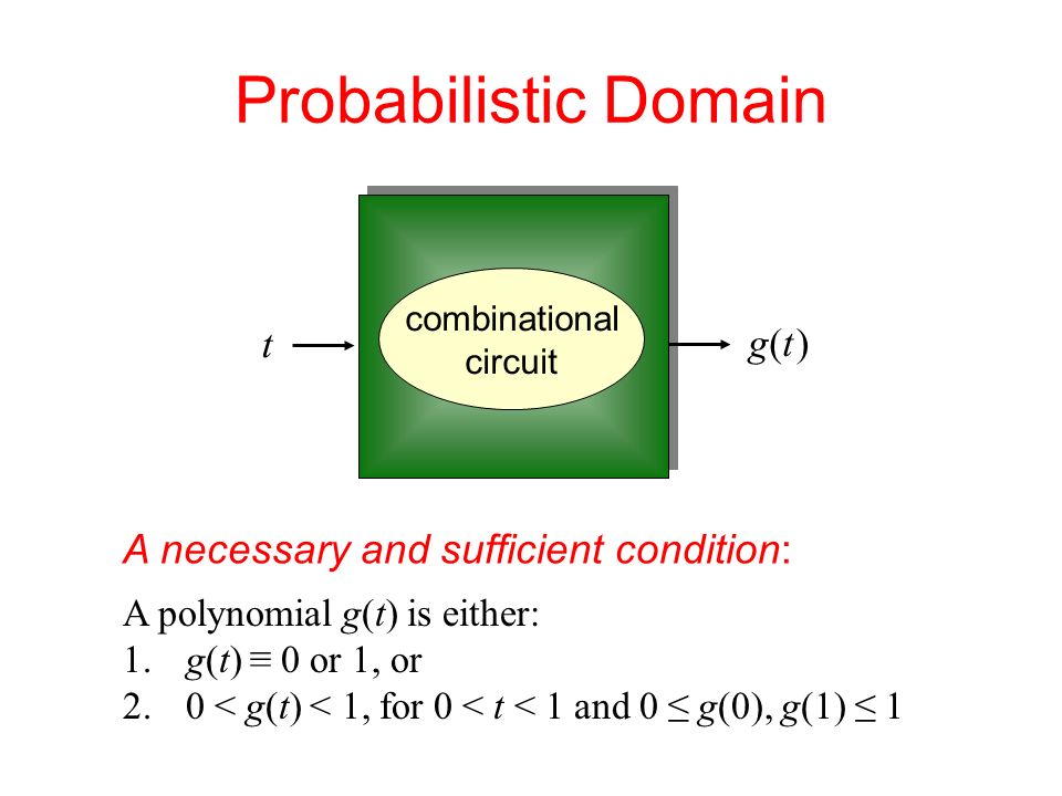 Probabilistic Domain A polynomial g(t) is either: 1.