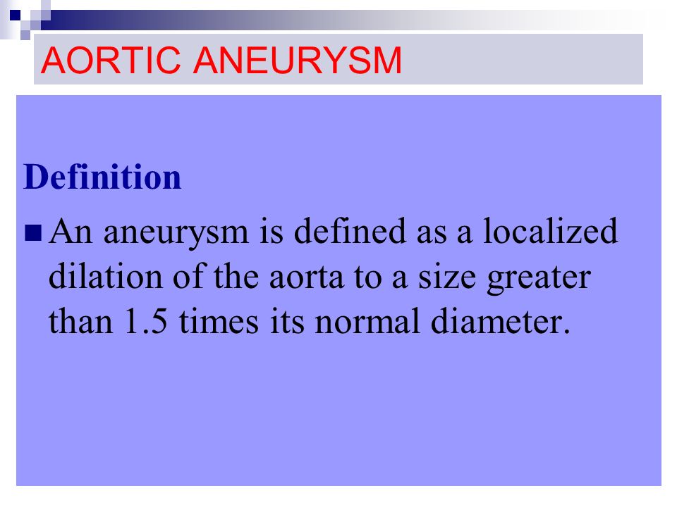 define aneurysm ppt