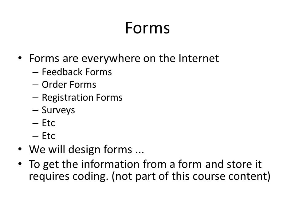 Web Design Forms Forms Forms Are Everywhere On The Internet