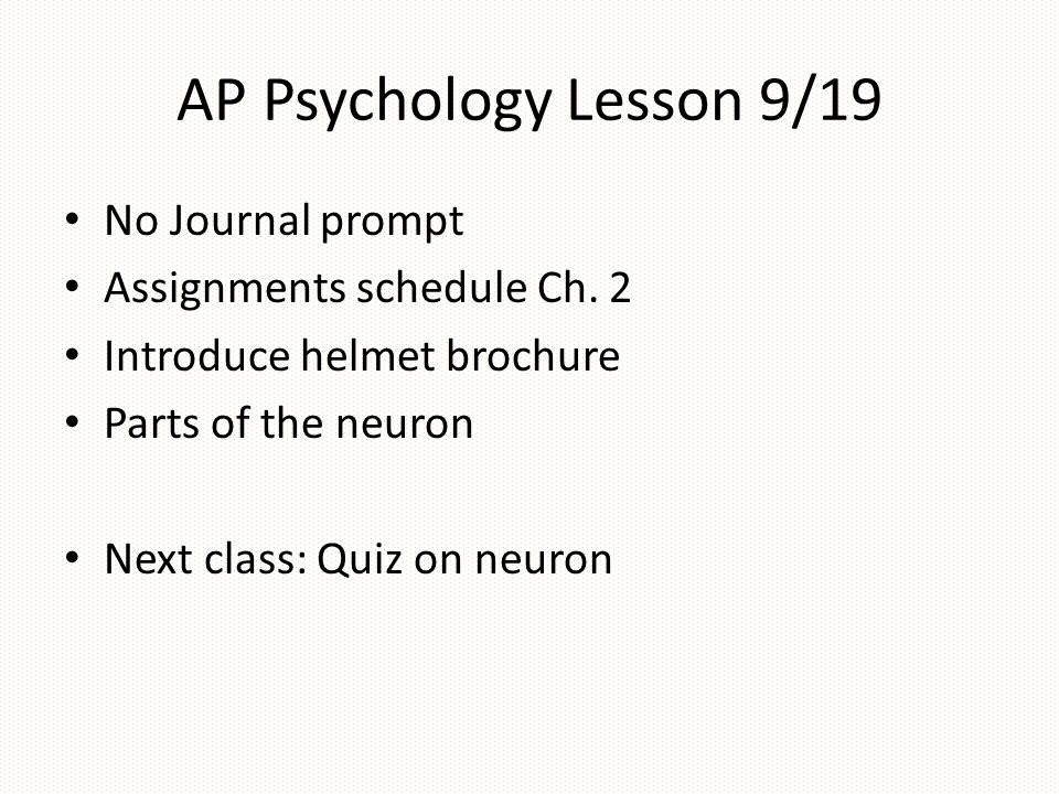 AP Psychology Chapter 2 Biological Bases Of Behavior Ppt