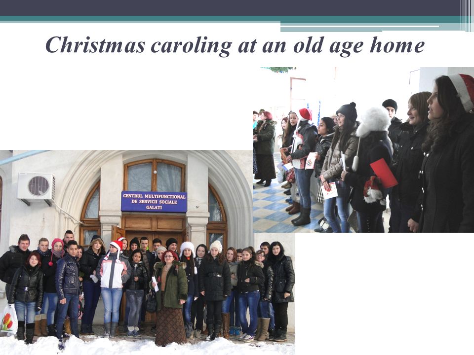 Christmas caroling at an old age home
