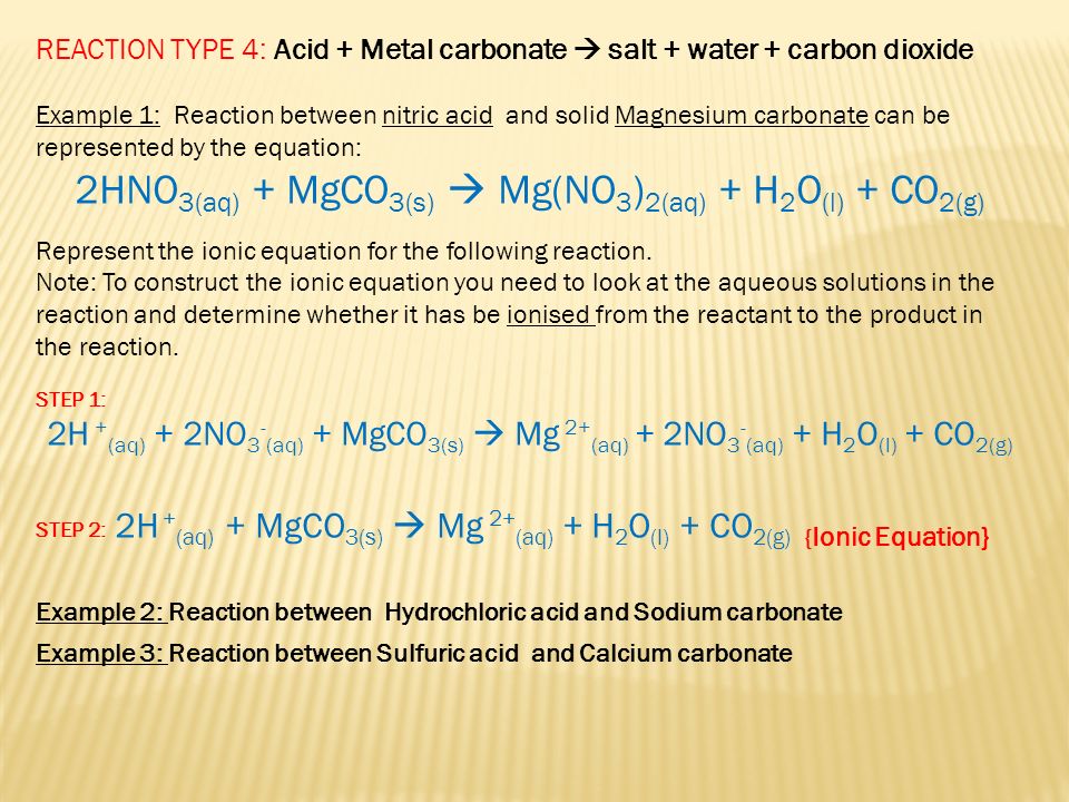 Magnesium Carbonate Reacting With Nitric Acid Formula