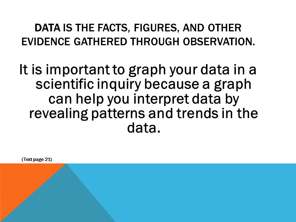 DATA IS THE FACTS, FIGURES, AND OTHER EVIDENCE GATHERED THROUGH OBSERVATION.