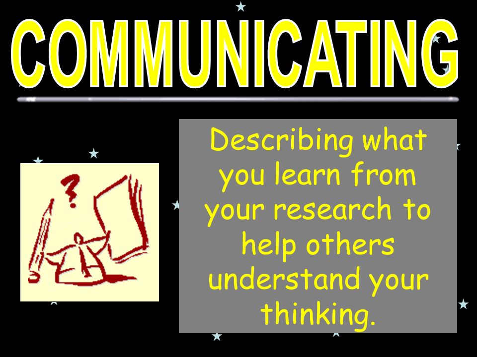 Describing what you learn from your research to help others understand your thinking.