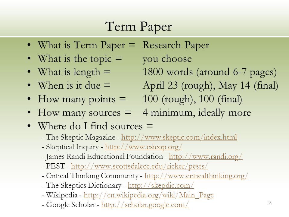 how to do a term paper