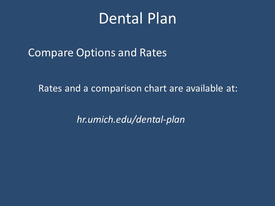 Dental Plan Comparison Chart