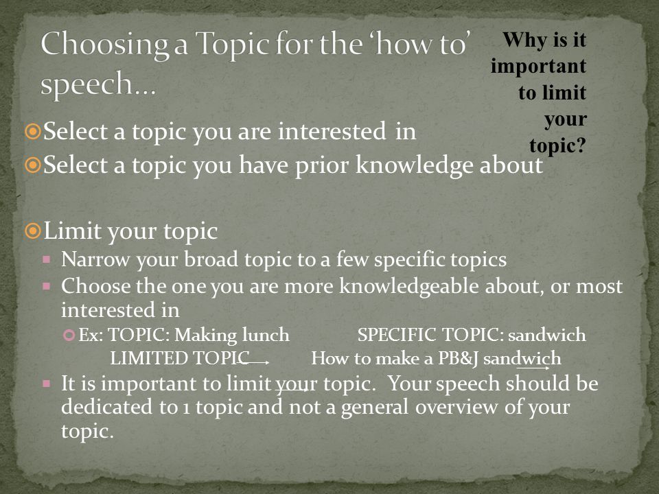 some important topics for speech