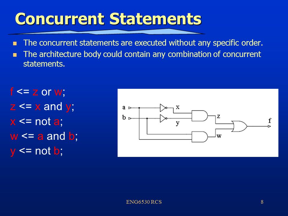 ENG6530 RCS1 ENG6530 Reconfigurable Computing Systems Hardware Description Languages VHDL. -  ppt download