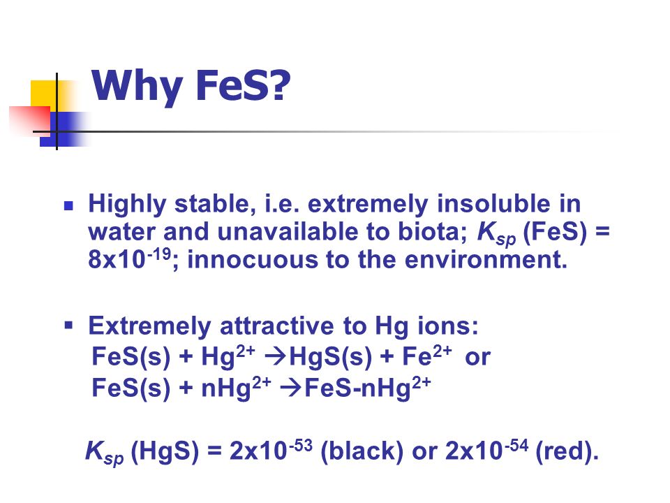 Why FeS. Highly stable, i.e.