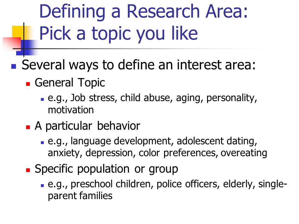 define research area
