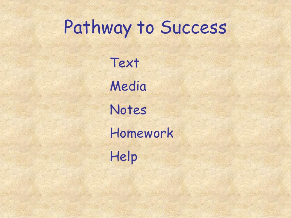 Pathway to Success Text Media Notes Homework Help