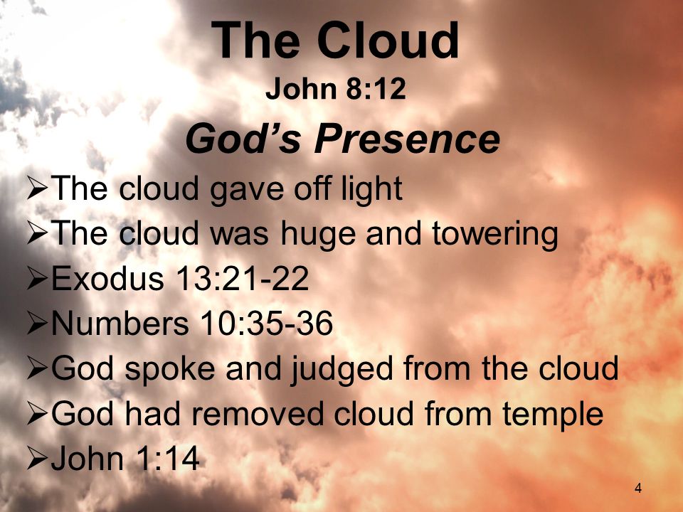 1 The Cloud John 8 12 The Cloud In The Desert God S Presence God S Protection God S Guidance Ppt Download