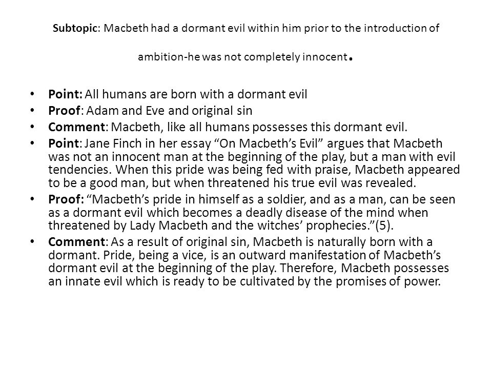 Реферат: The Root Of All EvilMacbeth Essay Research