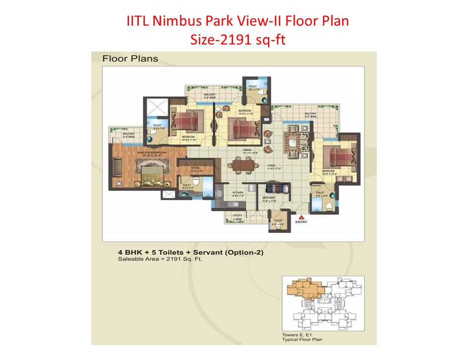IITL Nimbus Park View-II Floor Plan Size-2191 sq-ft