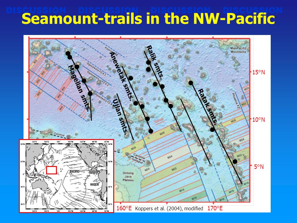 DISCUSSION DISCUSSION DISCUSSION DISCUSSION Seamount-trails in the NW-Pacific Koppers et al.