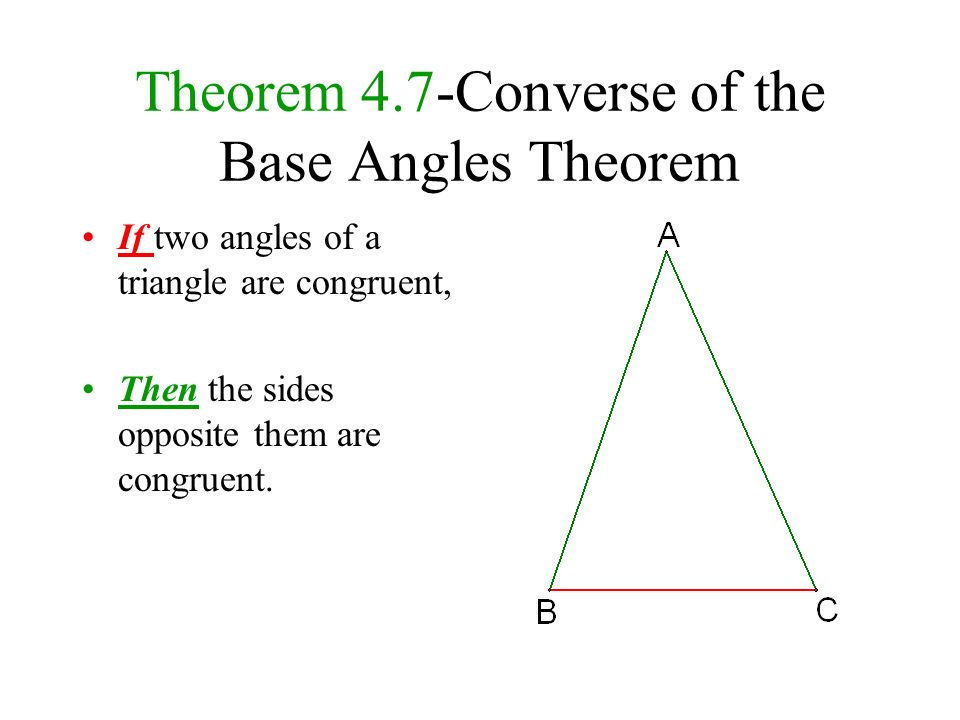 Isosceles Triangle ABC Vertex Angle Leg Base Base Angles. - ppt download