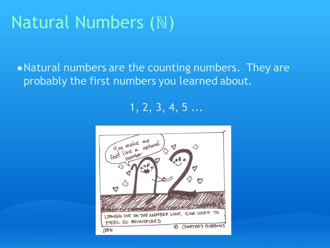 Natural Numbers ( ℕ ) ● Natural numbers are the counting numbers.