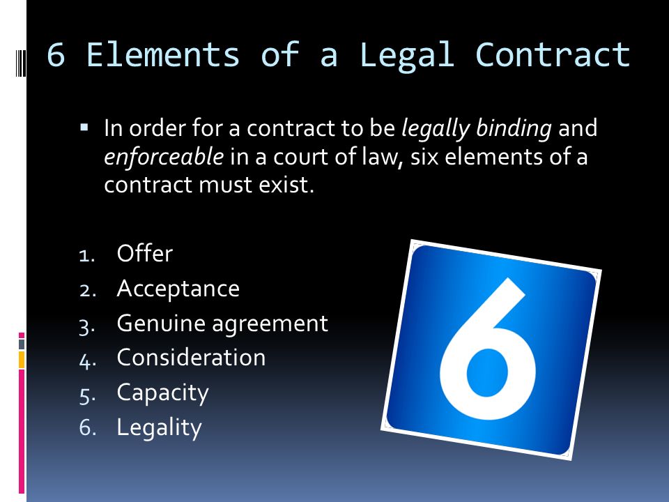 the six elements of a contract