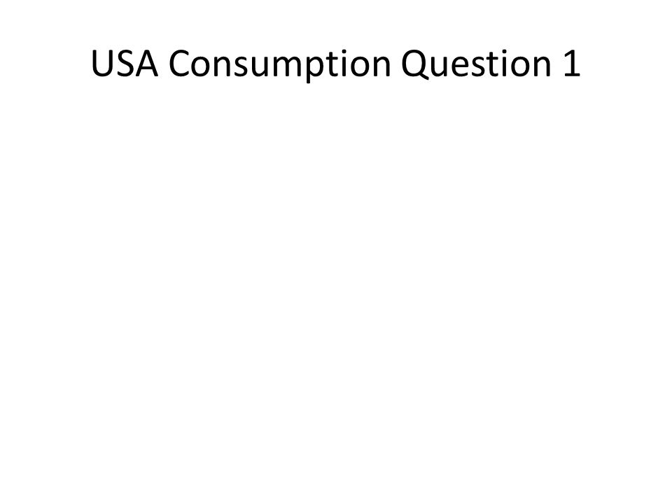 USA Consumption Question 1