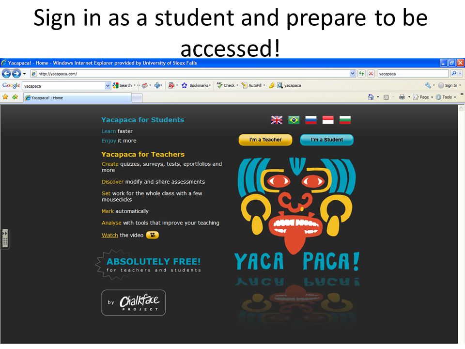 Sign in as a student and prepare to be accessed!
