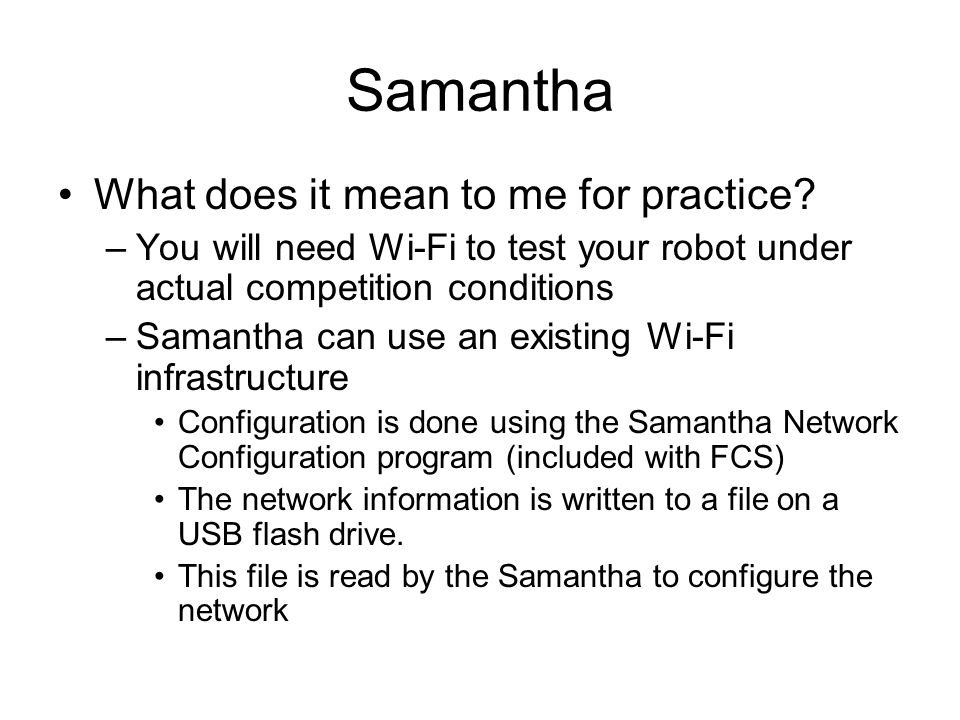 Samantha What does it mean to me for practice.