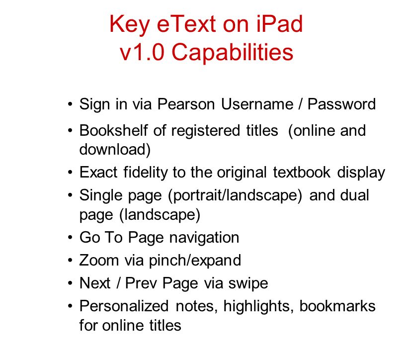 Etext For Ipad App Updated February 12 Sign In Via Pearson