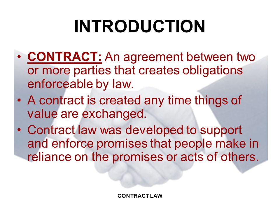 Introduction of contract