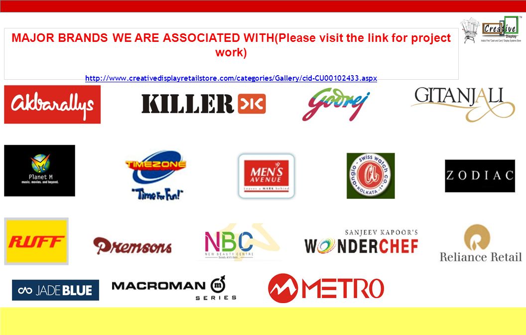 MAJOR BRANDS WE ARE ASSOCIATED WITH(Please visit the link for project work)