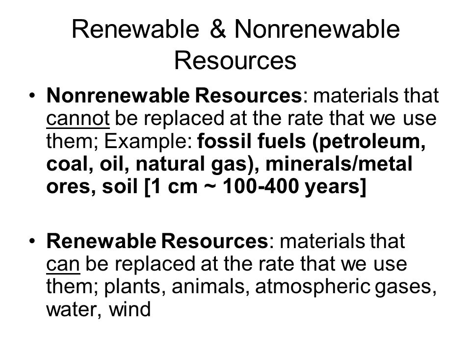 renewable resources and nonrenewable resources difference